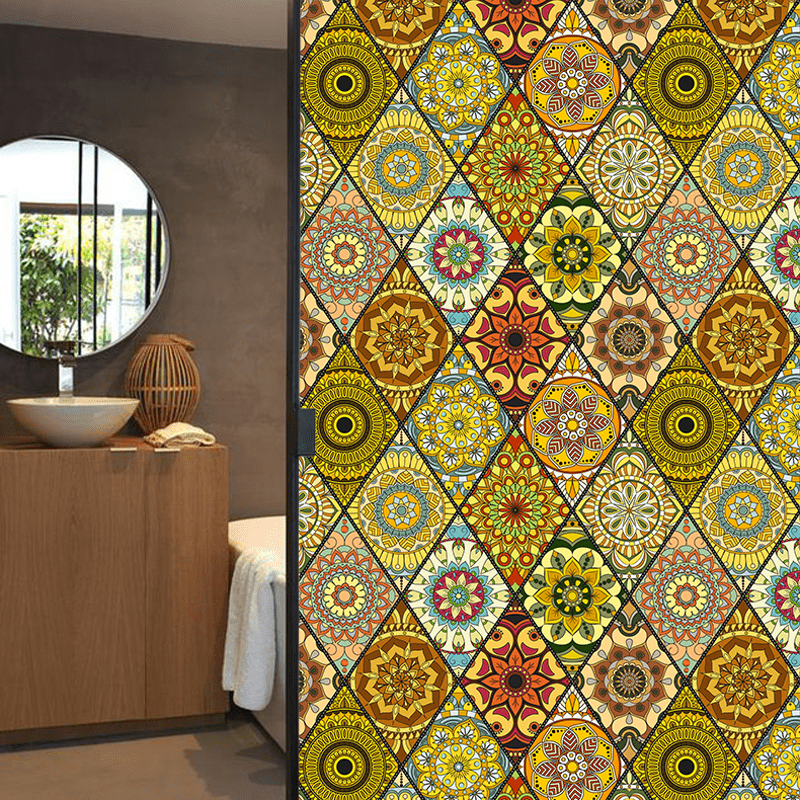 Moroccan Style Static Frosted Window Privacy Film - C - 19"W x 79"L - image 6