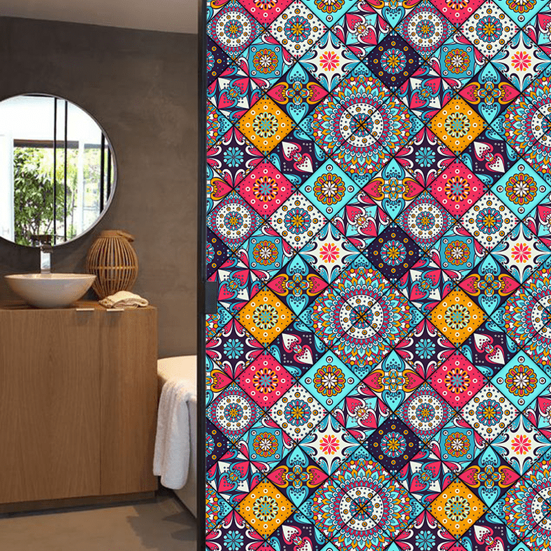 Moroccan Style Static Frosted Window Privacy Film - D - 19"W x 79"L - image 7