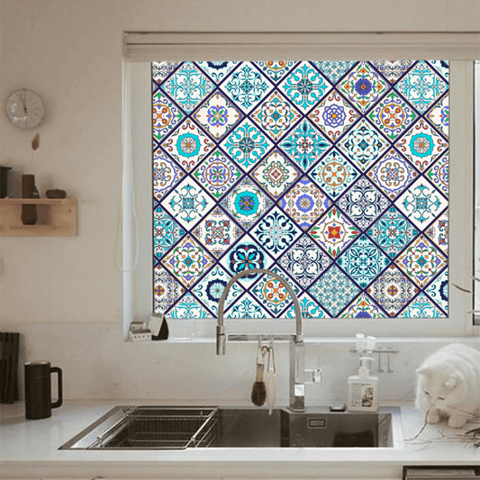  Static Frosted Elegant Bohemian Privacy Film - A - 19"W x 79"L - image 0