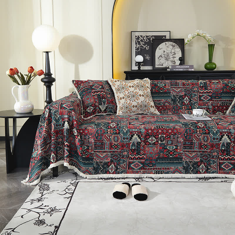 Retro Ethnic Exotic Style Non-slip Sofa Cover - As picture - 165" x 71" - image 0