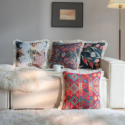 Retro Ethnic Style Tassel Decorative Pillow - image 0