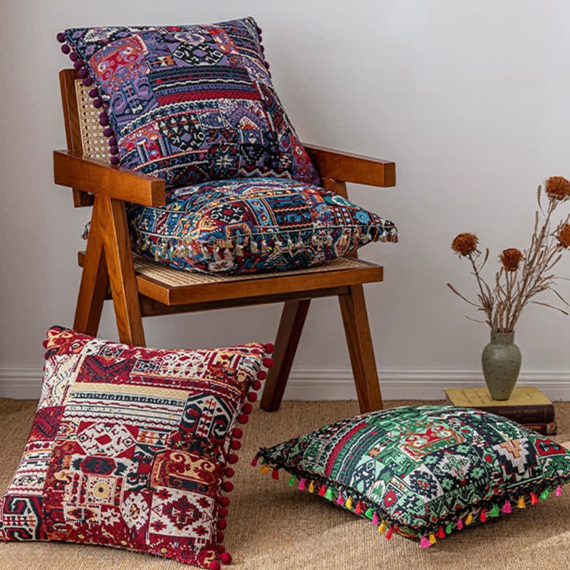 Retro Ethnic Geometric Pattern Decorative Pillowcase - image 0
