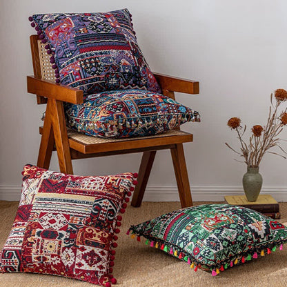 Retro Ethnic Geometric Pattern Decorative Pillowcase - image 0