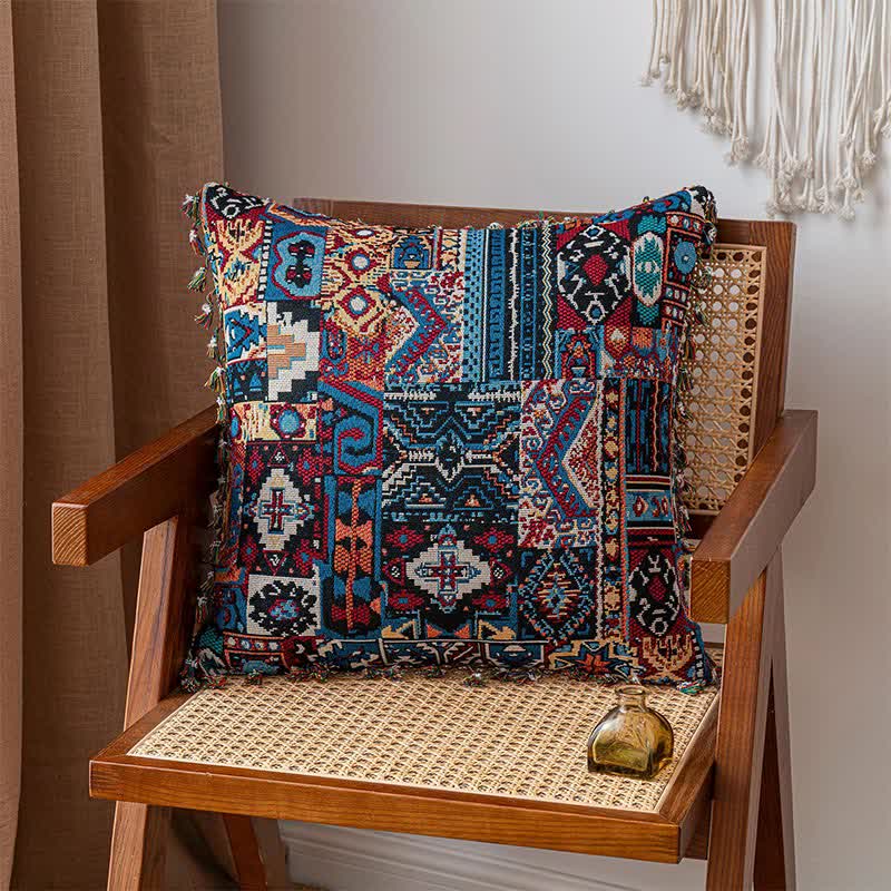 Retro Ethnic Geometric Pattern Decorative Pillowcase - Pillows Covers - 18" x 18" - image 1