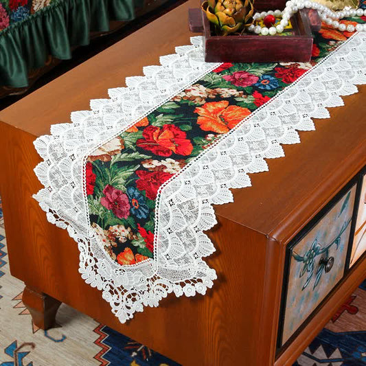 Vintage Floral Lace Patchwork Table Runner - image 0
