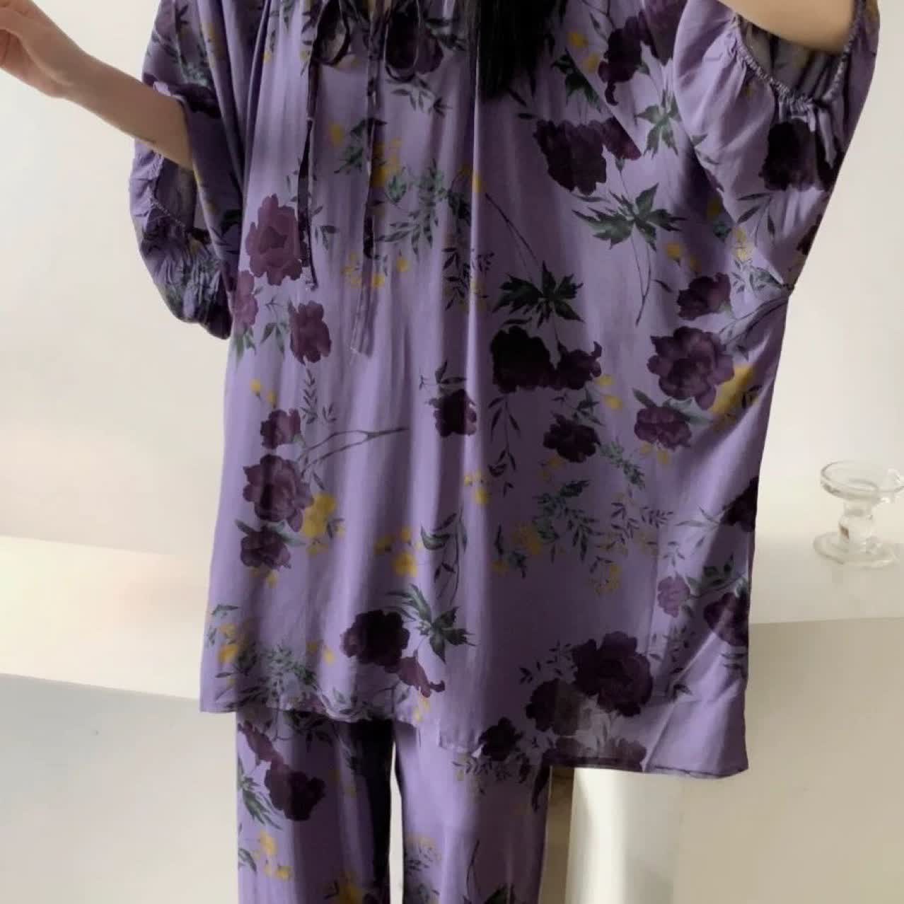 Plus Size Vintage Rose Nightwear Set - image 2