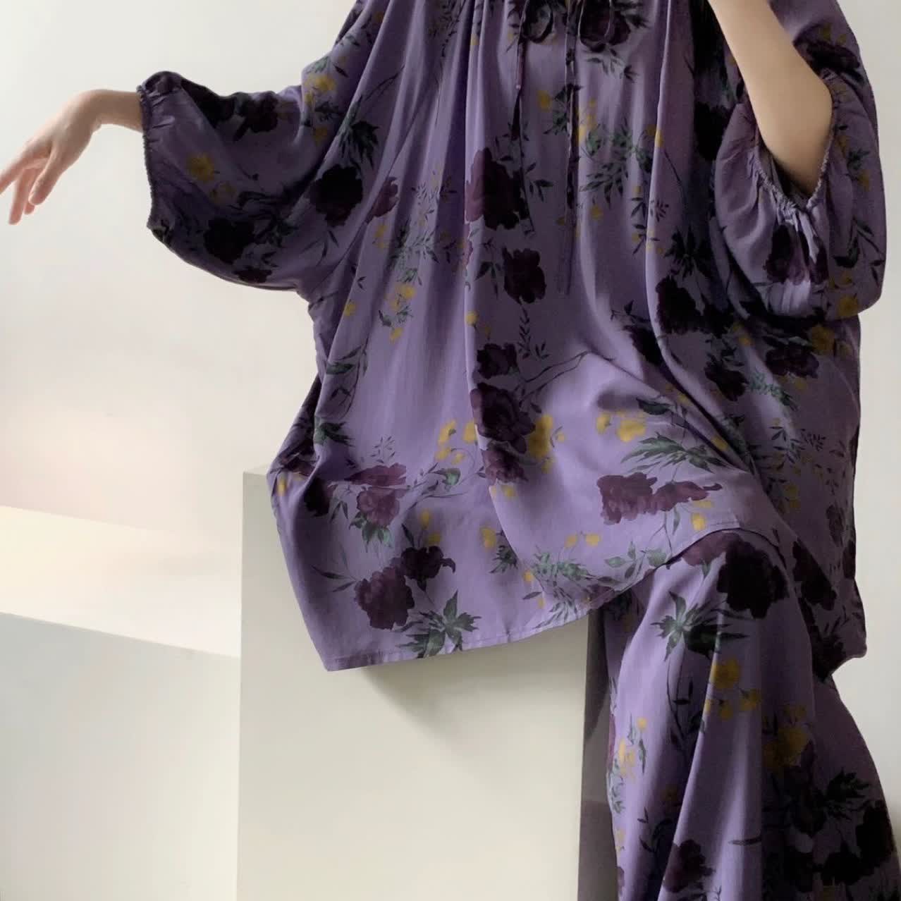 Plus Size Vintage Rose Nightwear Set - image 4