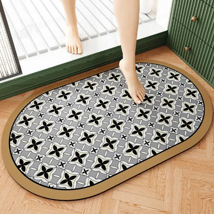 Elegant Floral Diatom Mud Bathroom Floor Mat - H - 1PC - 23" x 35" - image 9