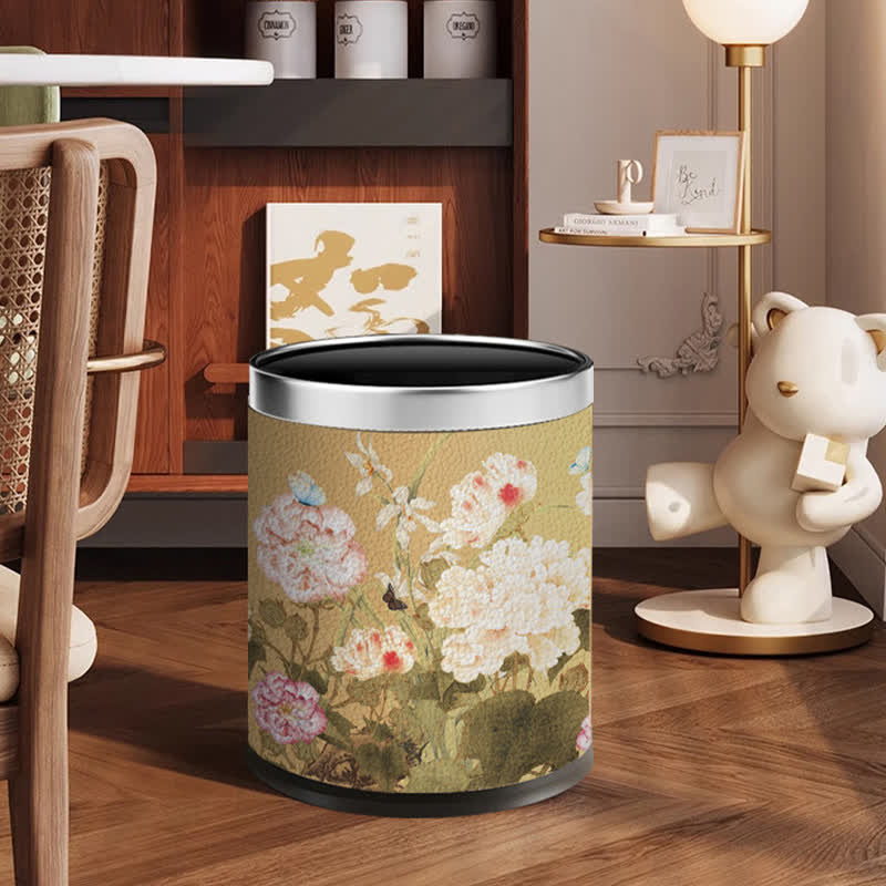 Vintage Floral Large Capacity Trash Bin - A - 9"W x 9"L x 10"H - image 2