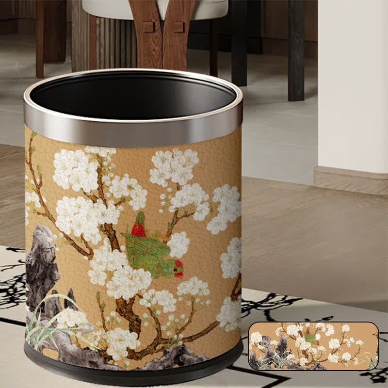Vintage Floral Large Capacity Trash Bin - B - 9"W x 9"L x 10"H - image 4