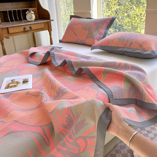 Lightweight Pure Cotton Bright Floral Quilt - 2pcs Pillowcases - 19" x 29" - image 0