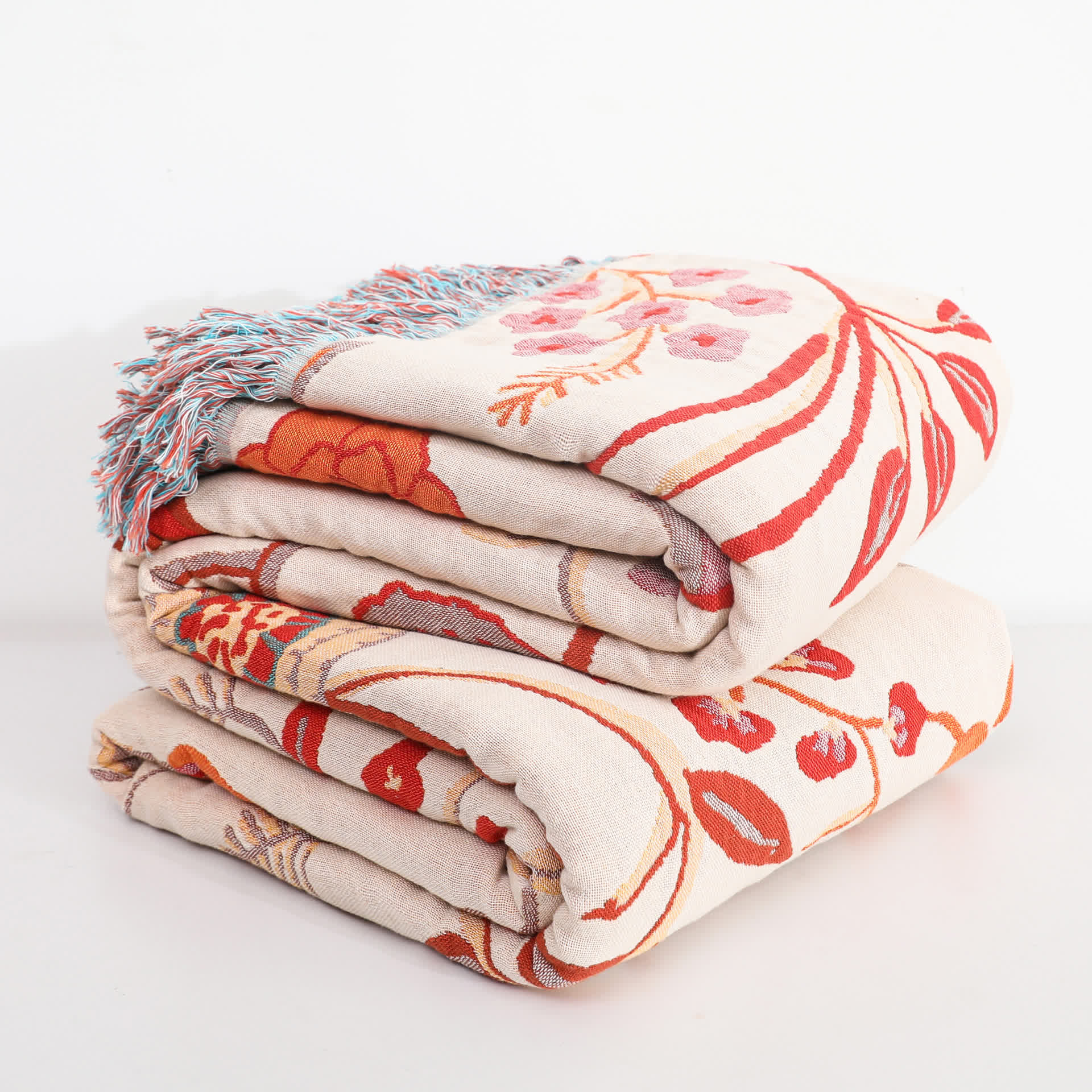 Vintage Floral Comfy Cotton Gauze Reversible Blanket - image 1