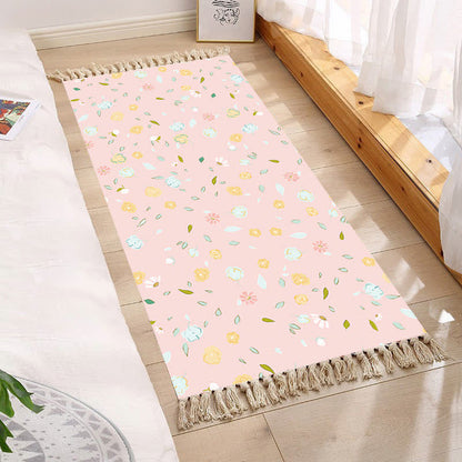 Fresh Pastoral Style Floral Tassel Floor Mat - A - 1PC - 31" x 47" - image 0