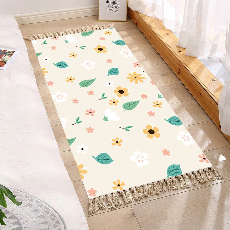 Fresh Pastoral Style Floral Tassel Floor Mat - C - 1PC - 31" x 47" - image 2