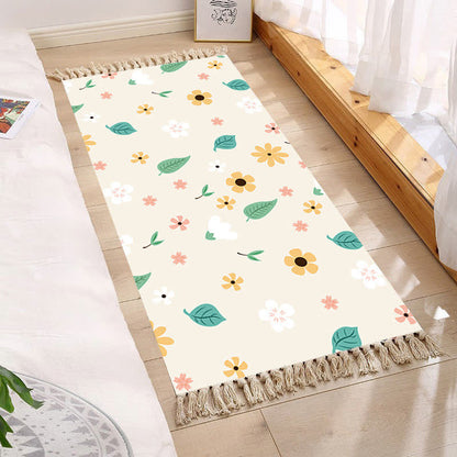 Fresh Pastoral Style Floral Tassel Floor Mat - C - 1PC - 31" x 47" - image 2