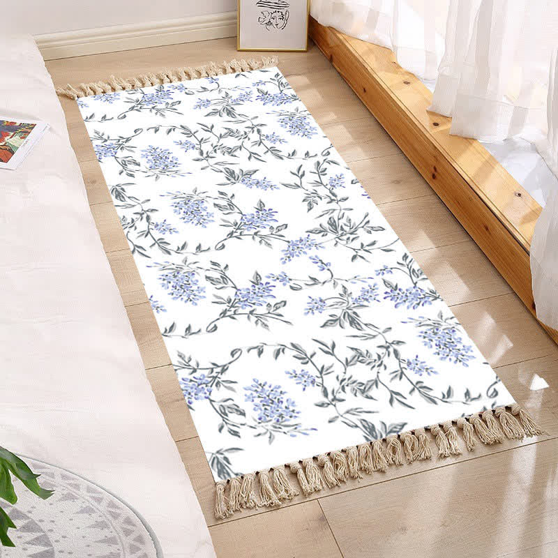 Fresh Pastoral Style Floral Tassel Floor Mat - F - 1PC - 31" x 47" - image 5