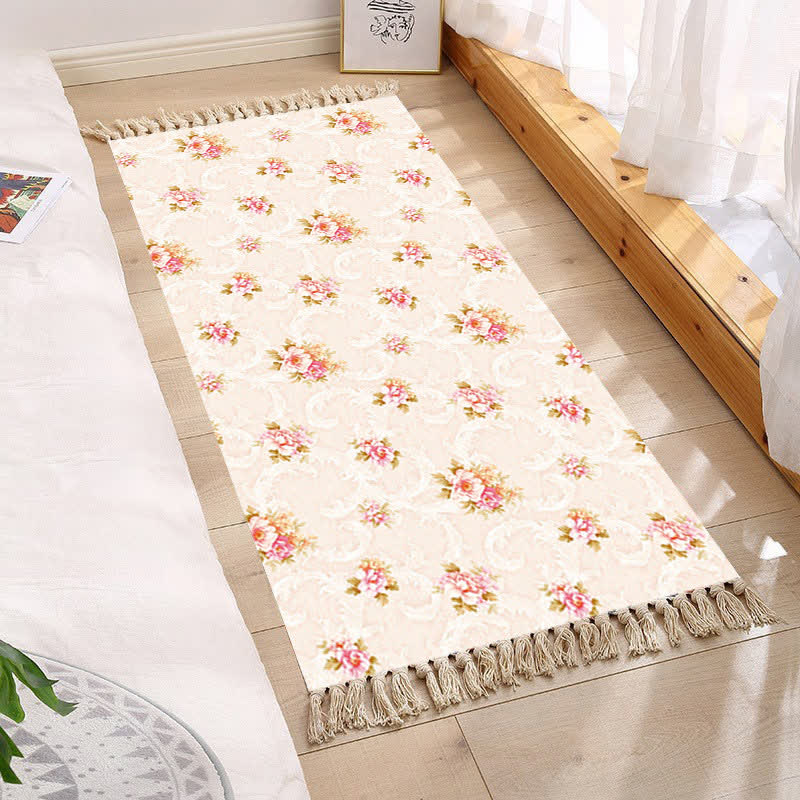 Fresh Pastoral Style Floral Tassel Floor Mat - D - 1PC - 31" x 47" - image 3