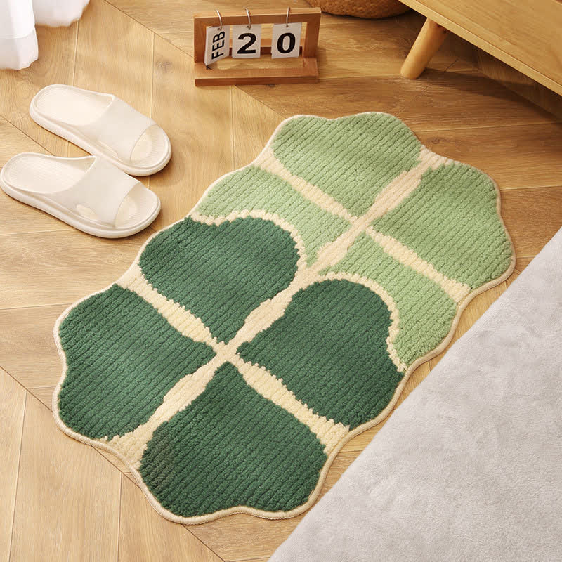 Four-leaf Clover Leaf Shape Non-slip Floor Mat - A - 17" x 29" - image 1