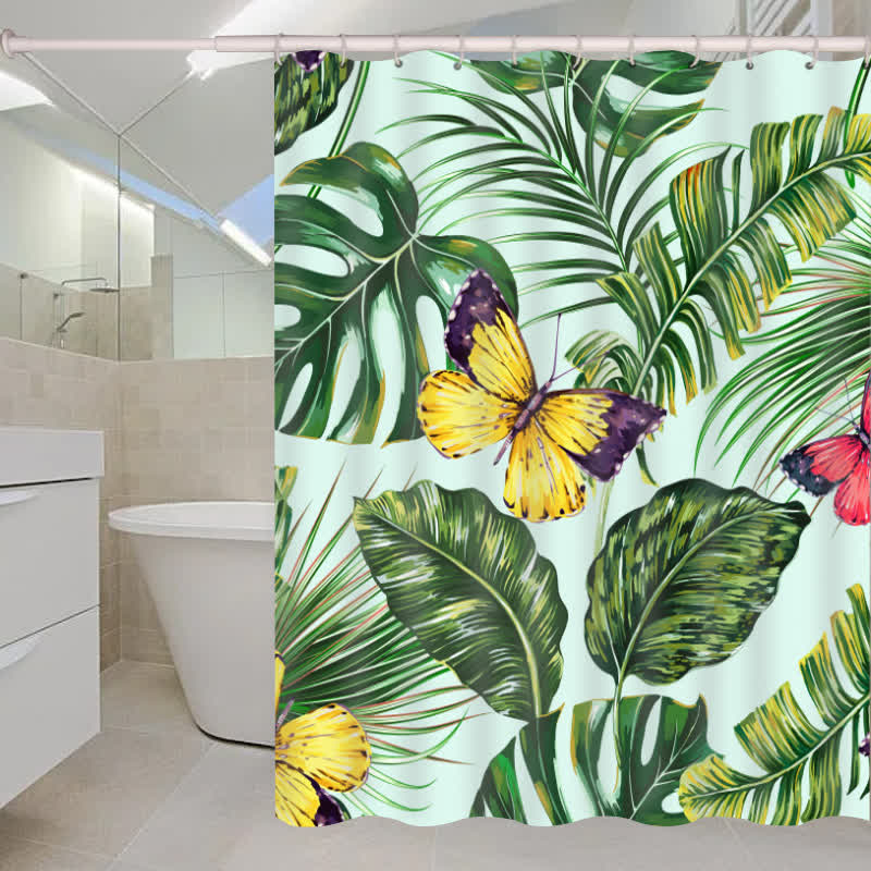 Waterproof Tropical Style Shower Curtain - B - 71"W x 86"L - image 1