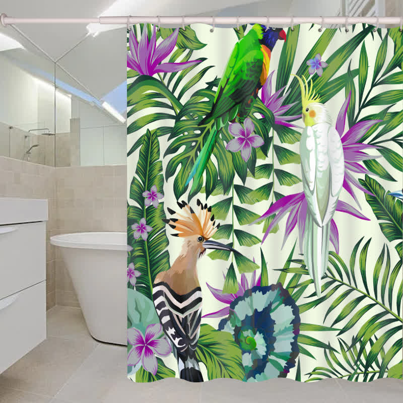 Waterproof Tropical Style Shower Curtain - C - 71"W x 86"L - image 2