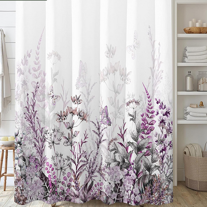 Elegant Floral Waterproof Decorative Shower Curtain - C - 71"W x 79"L - image 6
