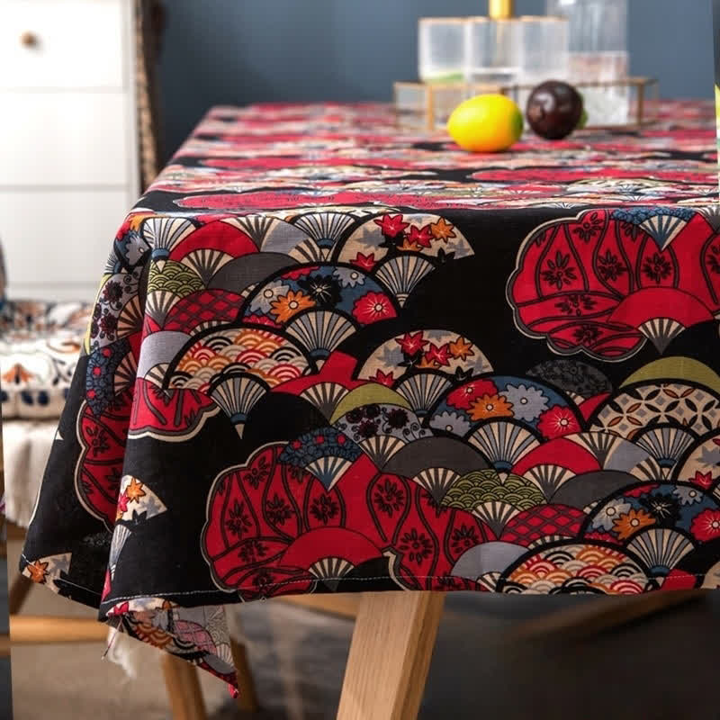 Retro Ethnic Abstract Art Tablecloth - G - Round - 58" - image 7