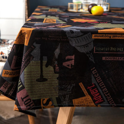 Retro Ethnic Abstract Art Tablecloth - D - Round - 58" - image 4