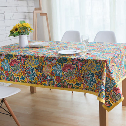 Boho Colorful Botanical Flower Tablecloth - image 1
