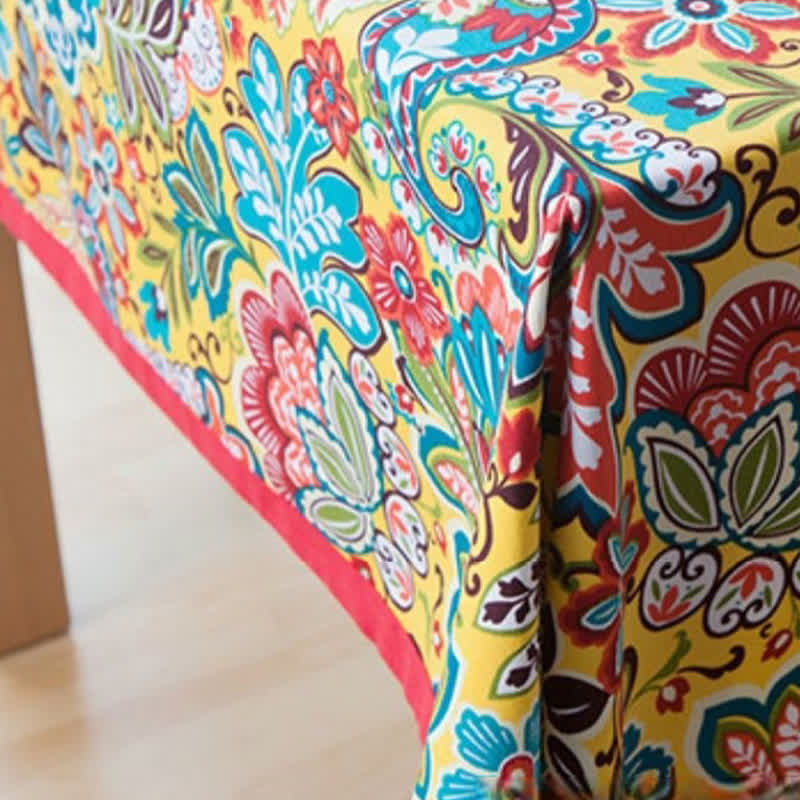 Boho Colorful Botanical Flower Tablecloth - image 6