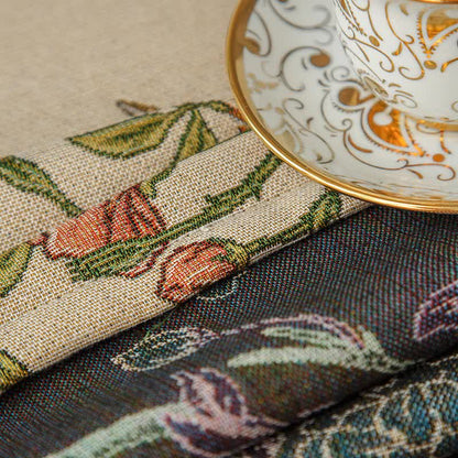 Elegant Yarn Dyed Flower Bird Tablecloth - image 5