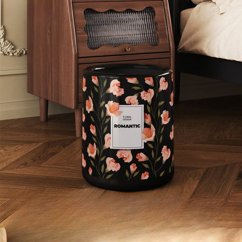 Durable Double Layer Vintage Floral Trash Can - image 3
