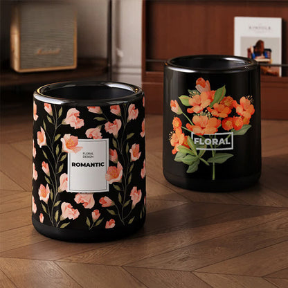Durable Double Layer Vintage Floral Trash Can - image 0