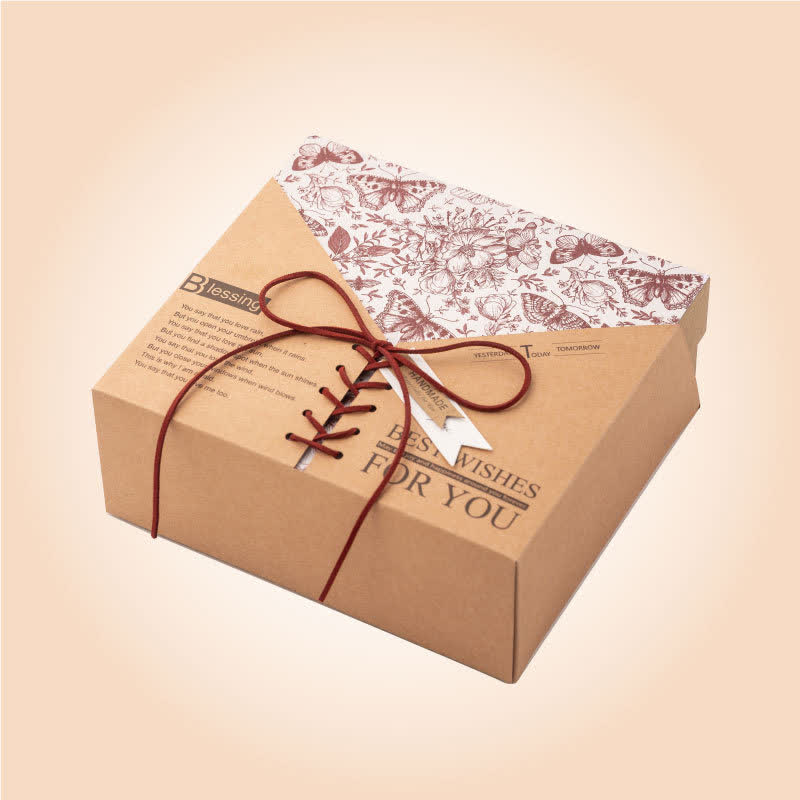 Retro Kraft Paper Gift Box Packaging Box - A - 1PC - 9.8" x 8.2" x4.3" - image 4