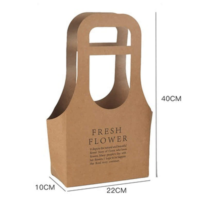 Kraft Paper Flower Gift Bags with Handle - A - 1PC - 8.6" x 3.9" x 15.7" - image 3