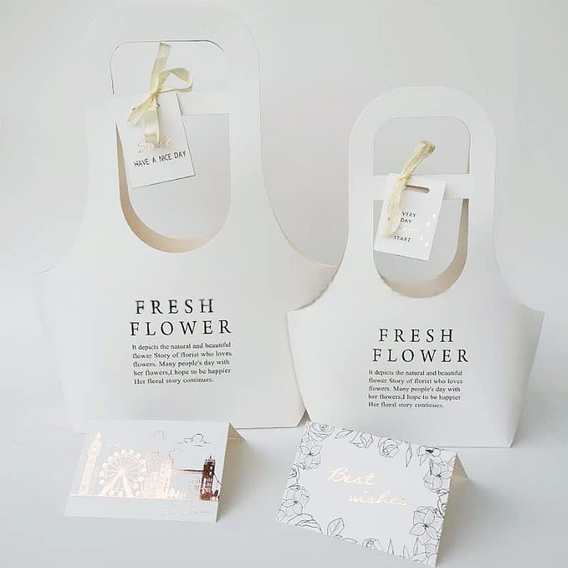 Kraft Paper Flower Gift Bags with Handle - C - 2PCS - 8.6" x 3.9" x 15.7" - image 7