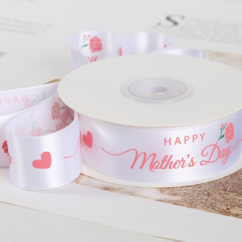 Mother's Day Gift Wrapping Decorative Ribbon - White - 2PCS - 1" x 71" - image 4