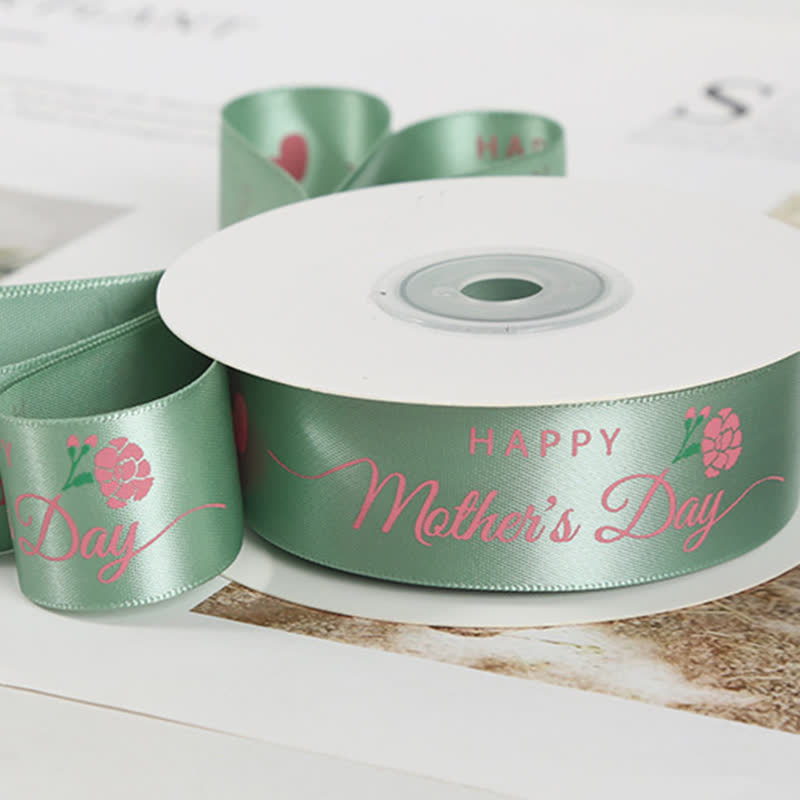 Mother's Day Gift Wrapping Decorative Ribbon - Green - 2PCS - 1" x 71" - image 8