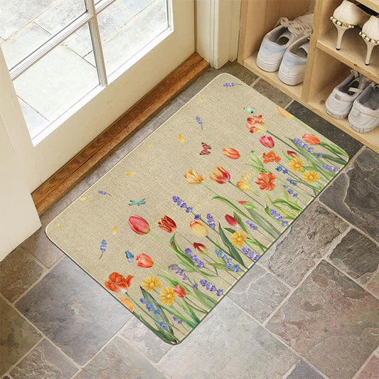 Vintage Spring Floral Decorative Floor Mat - A - 2PCS - 23" x 35" - image 0