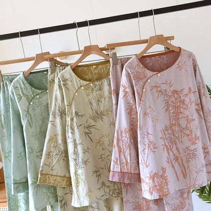 Jacquard Bamboo Double Layer Gauze Nightwear Set - image 1