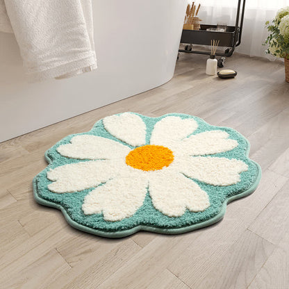 Cartoon Shell Daisy Flower Absorbent Floor Mat - B - 1PC - 19" x 19" - image 4