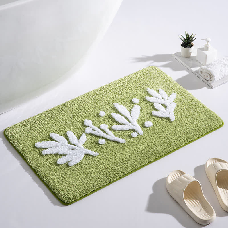 Branch Leaf Plant Bathroom Absorbent Floor Mat - A - 1PC - 19" x 31" - image 0