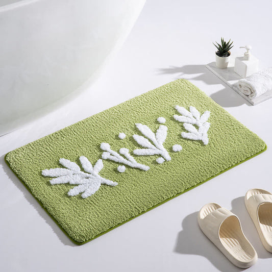 Branch Leaf Plant Bathroom Absorbent Floor Mat - A - 1PC - 19" x 31" - image 0