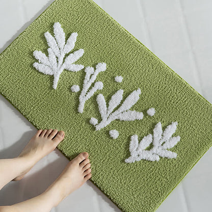 Branch Leaf Plant Bathroom Absorbent Floor Mat - image 1