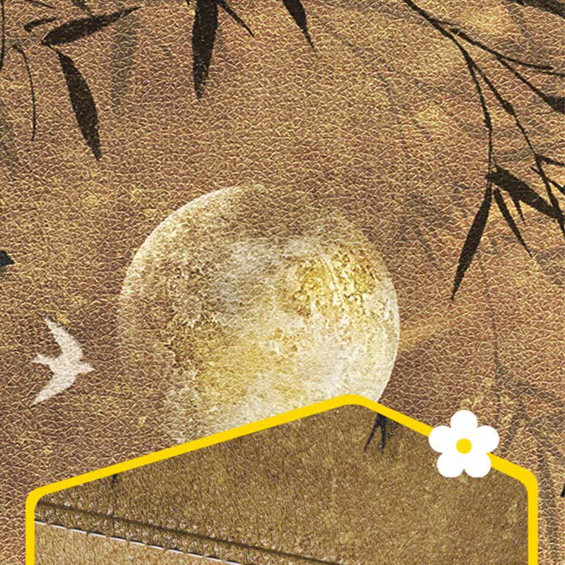 Vintage Bamboo Leather Durable Trash Can - image 3