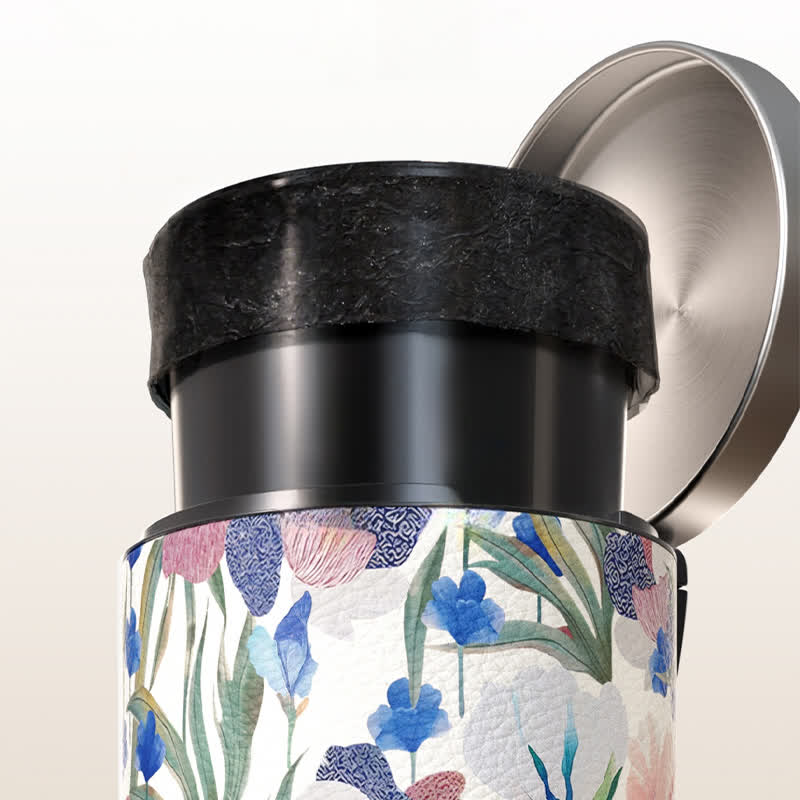 Vintage Pastoral Leather Large Capacity Trash Can - image 6