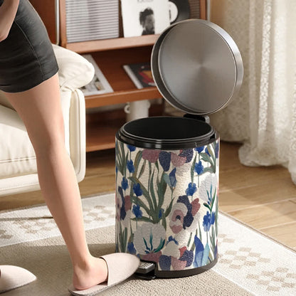 Vintage Pastoral Leather Large Capacity Trash Can - image 8