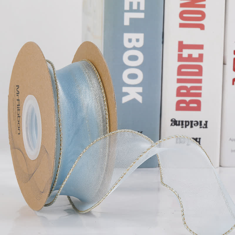 Mother's Day Bouquet Gift Box Packaging Ribbon - Sky Blue - 2PCS - 1.6" x 360" - image 8