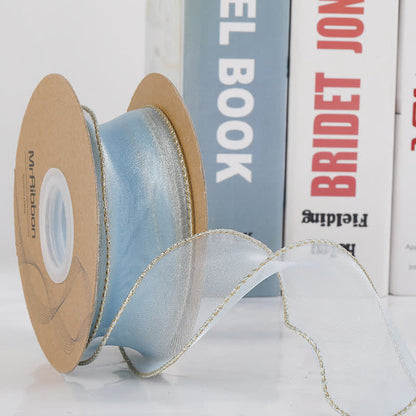 Mother's Day Bouquet Gift Box Packaging Ribbon - Sky Blue - 2PCS - 1.6" x 360" - image 8