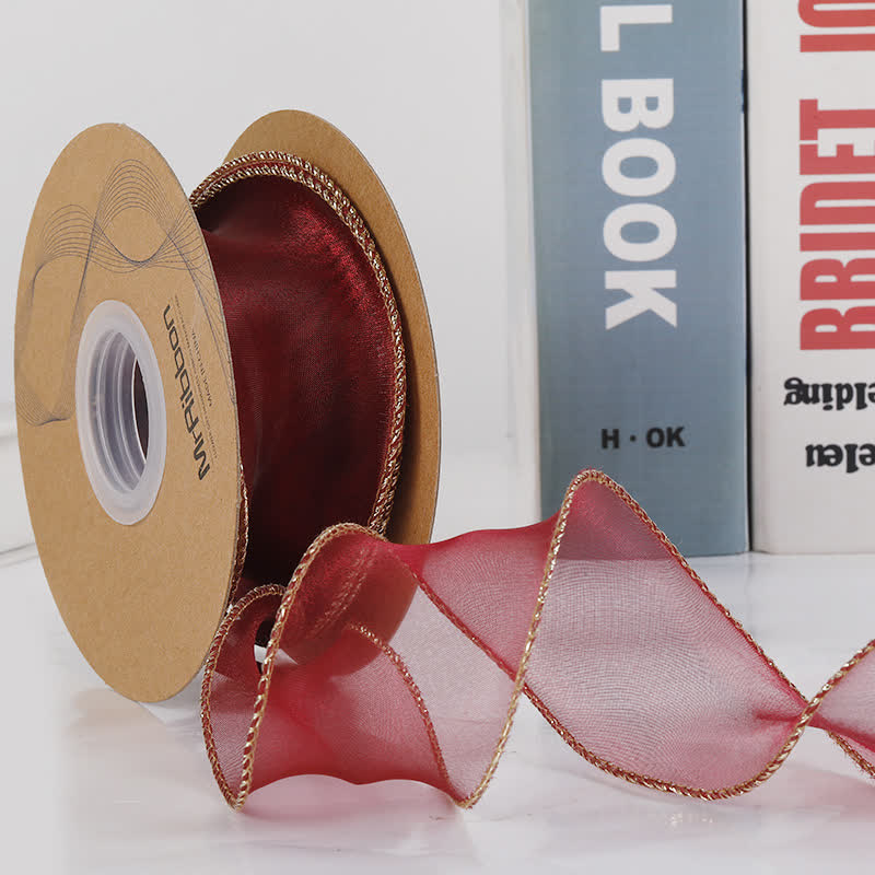Mother's Day Bouquet Gift Box Packaging Ribbon - Wine - 2PCS - 1.6" x 360" - image 7