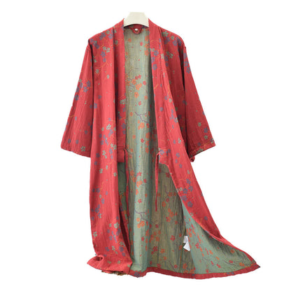 Jacquard Gauze Cotton Floral Lightweight Bathrobe - image 2